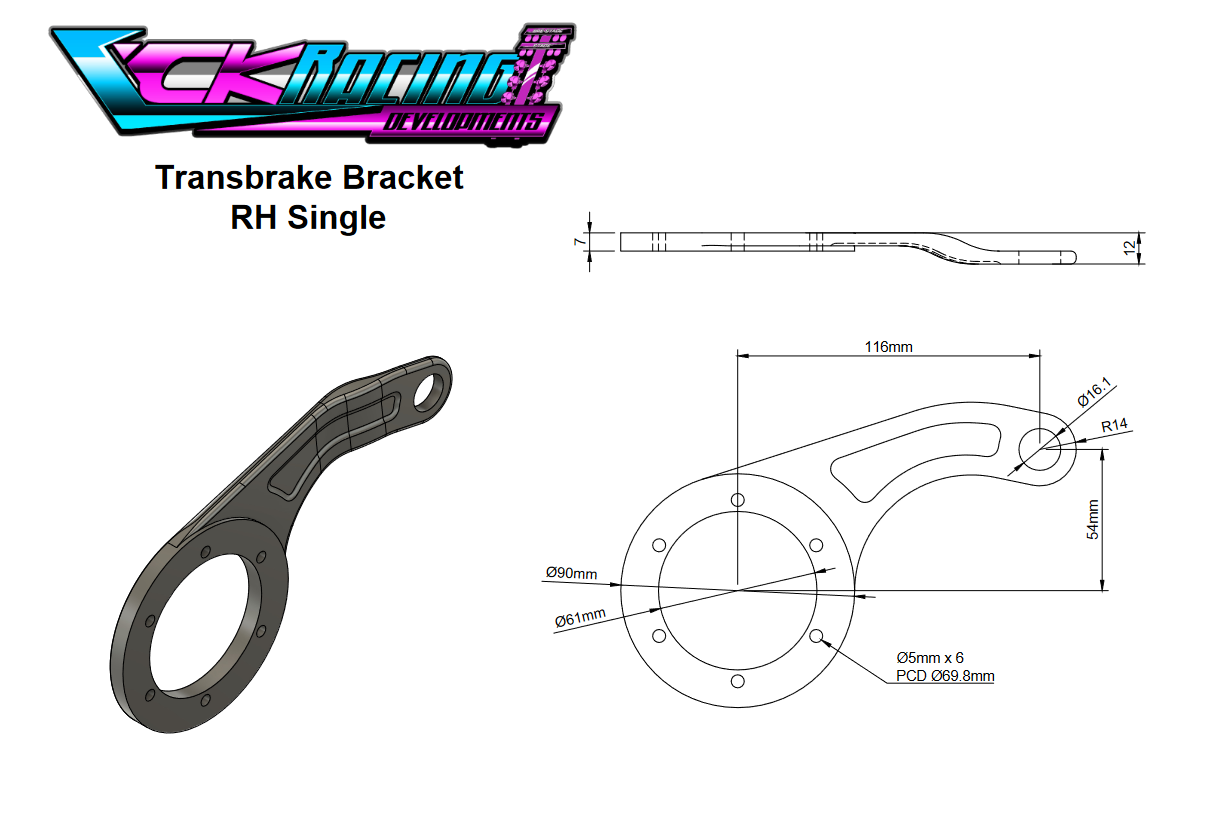 Transbrake Bracket RH (Single)