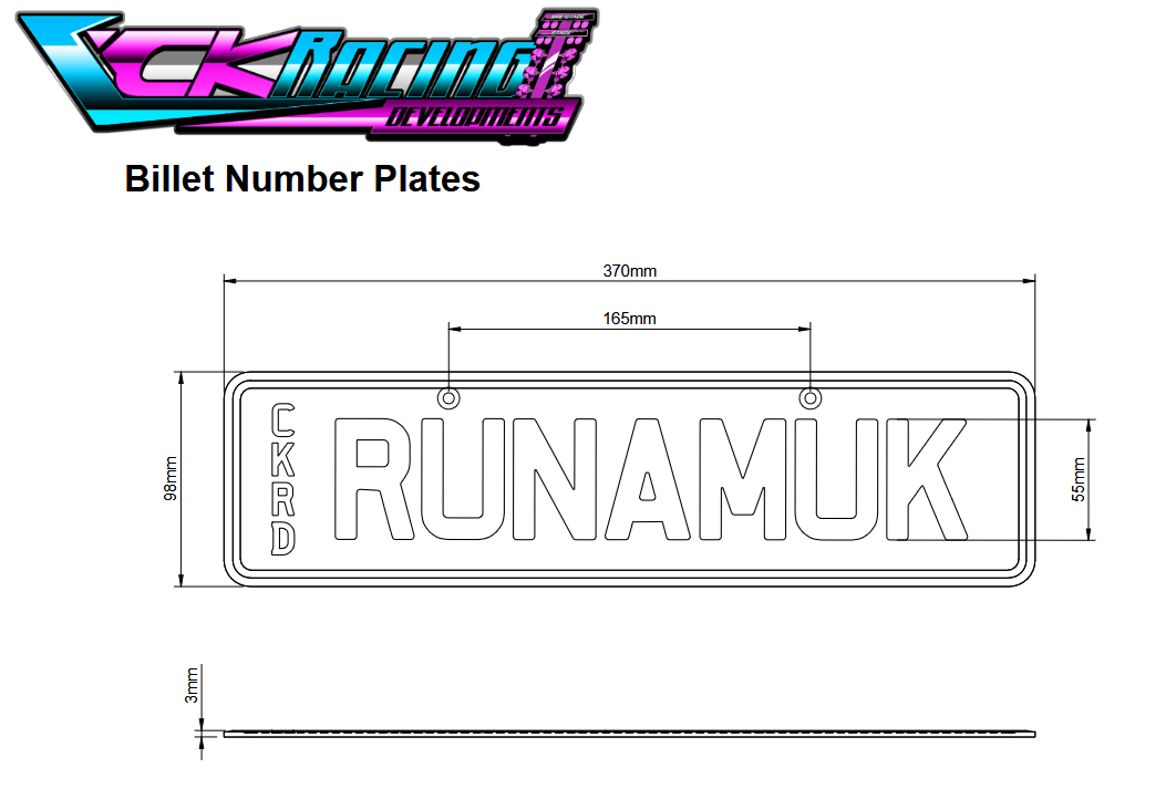 Slim Billet Number Plate